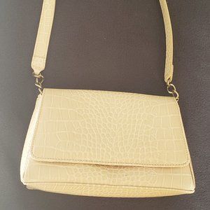 Liz Claiborne Ivory Faux Croc Handbag